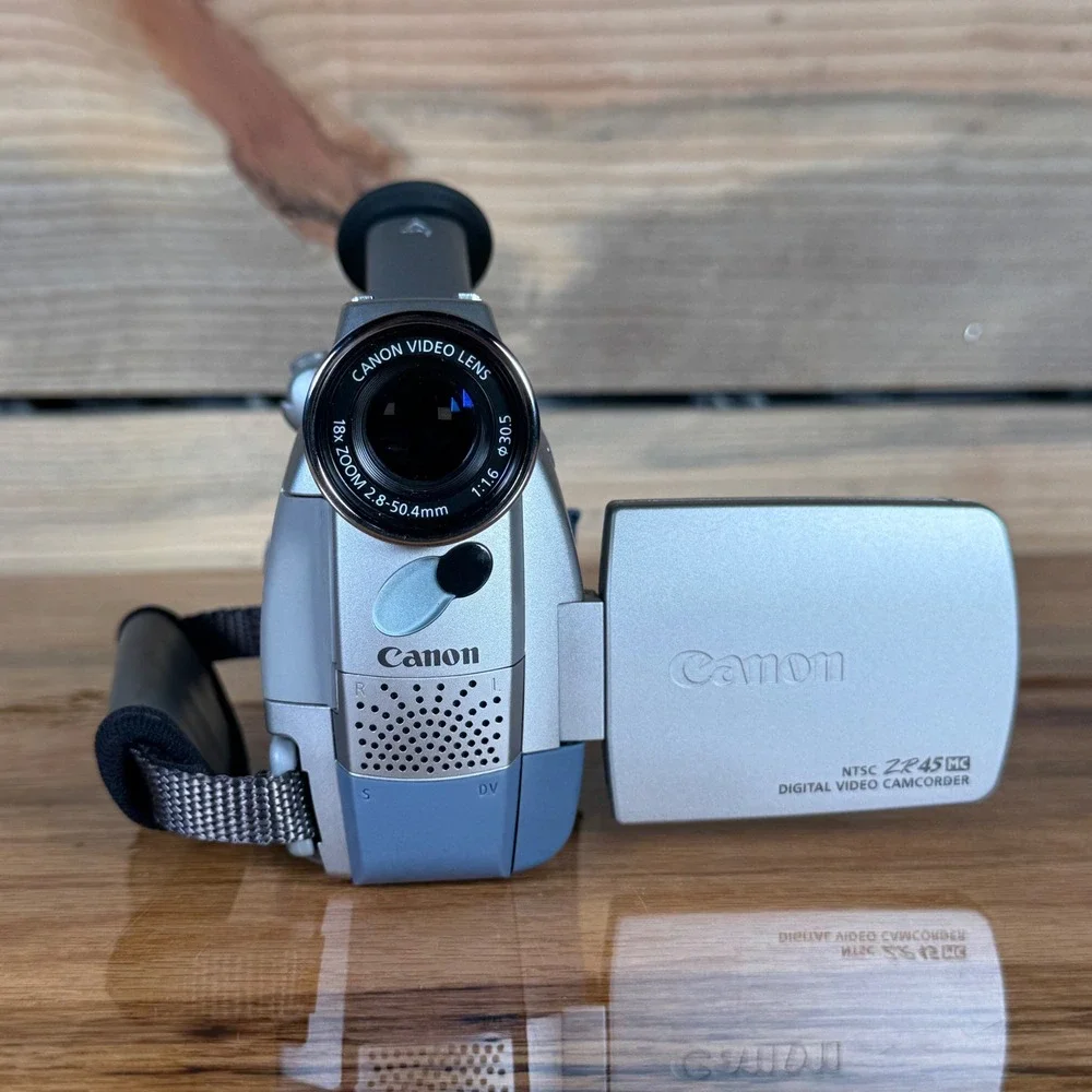 Canon ZR45 MC A Digital Video Camcorder NTSC Silver Blue 18x Optical Zoom PARTS - Picture 5 of 11